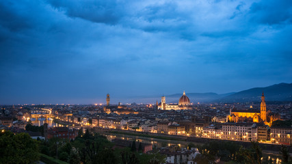 Fototapeta na wymiar Florence in night illuminatin