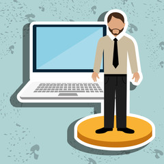 man laptop system icon vector illustration eps10