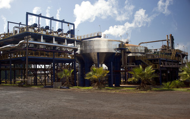 sugar cane industrial mill processing plant in Brazil
