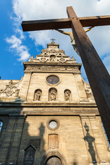 Fototapeta na wymiar Conceptual photo Bernardine Church in Lviv. Ukraine. Religious themes.