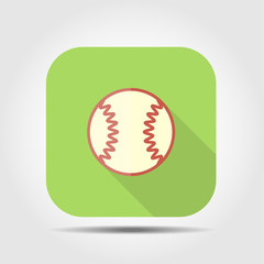 baseball flat icon with long shadow
