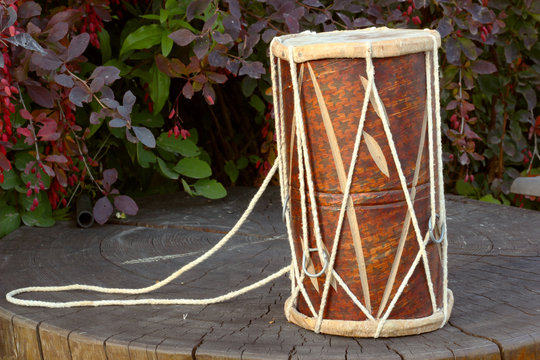 Traditional Indian djembe drum