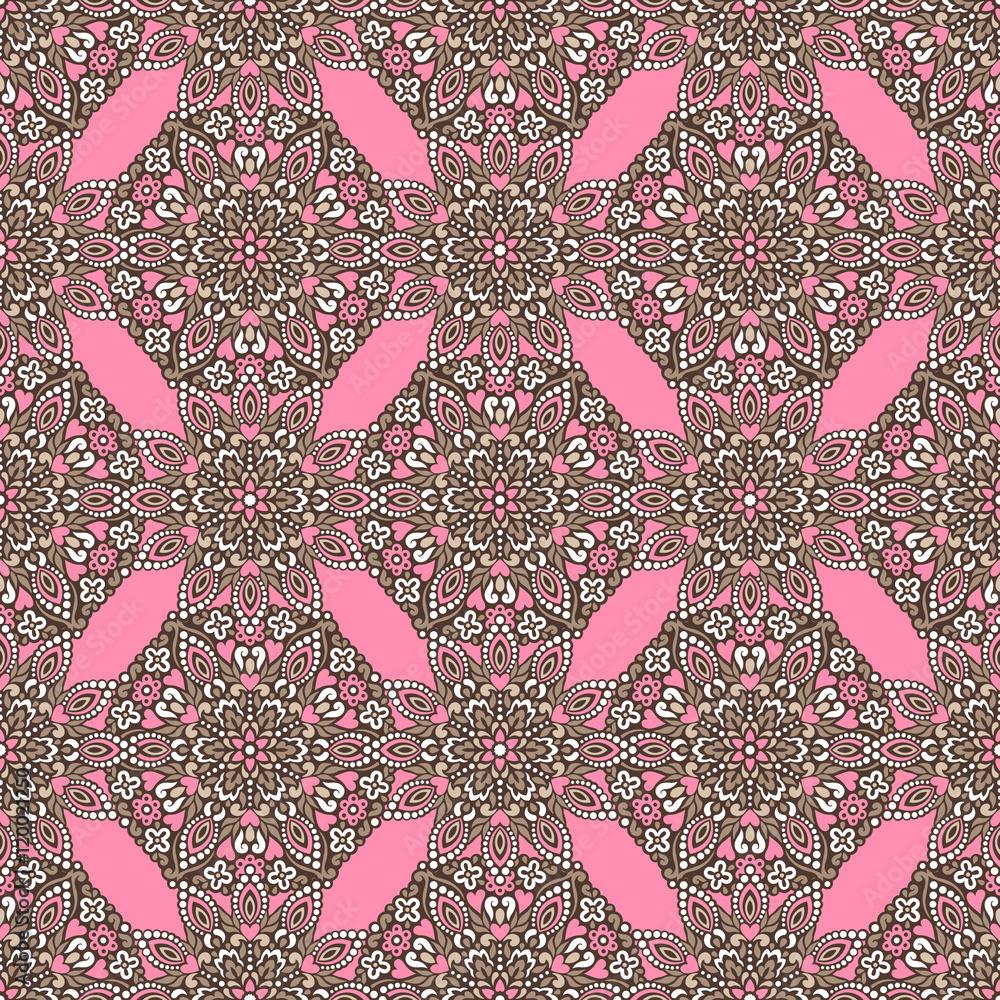 Poster seamless background with abstract ethnic pattern.