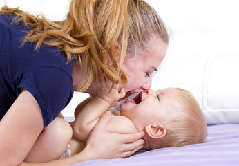 Mum with the little girl, baby