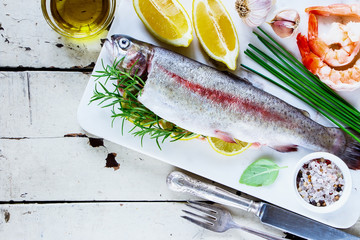 Raw rainbow trout