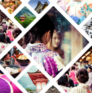 Collage of Japan images - travel background (my photos)