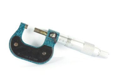 micrometer on a white paper background
