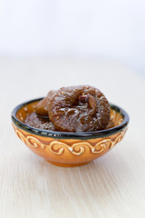Delicious figs are on a plate