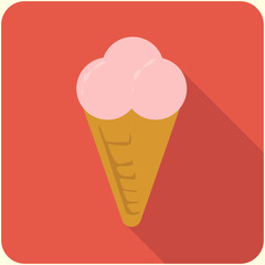 ice cream flat icon with long shadow