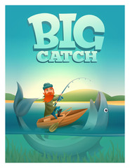 Big catch concept poster card