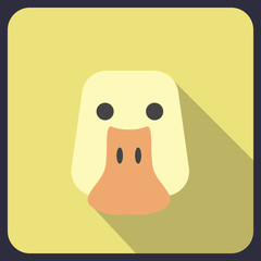 duckflat icon with long shadow