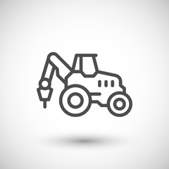 Industrial tractor line icon