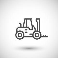 Forklift loader line icon
