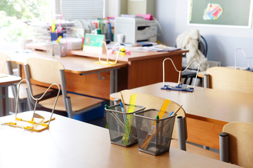 Interior of an empty school class