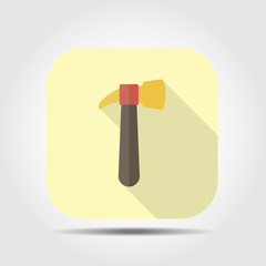 hammer flat icon with long shadow