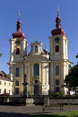 Naklejka premium Baroque Basilica of the Visitation Virgin Mary, place of pilgrimage, Hejnice, Czech Republic