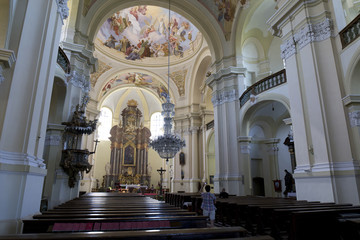Obraz premium Interior of baroque Basilica of the Visitation Virgin Mary, place of pilgrimage, Hejnice, Czech Republic