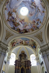 Fototapeta premium Interior of baroque Basilica of the Visitation Virgin Mary, place of pilgrimage, Hejnice, Czech Republic