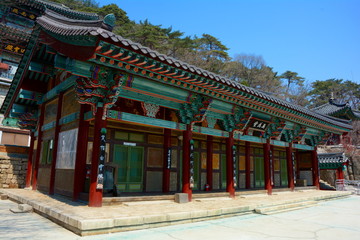 Fototapeta na wymiar Mangwolsa temple in the Bukhansan National Park, South Korea