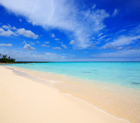 Caribbean sea and blue sky.