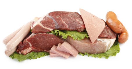 set of meat isolated