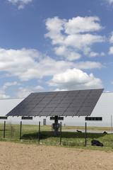 Detail of the Solar Power Station on the summer  Meadow 