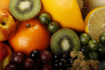 Naklejka na ściany i meble fruits and berries background