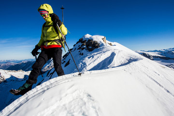 Winter mountain climbing