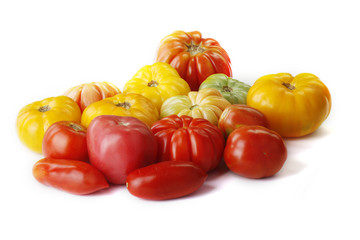 colorful tomatoes isolated