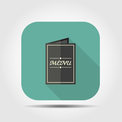 restaurant menu flat icon with long shadow