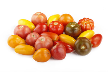 colorful tomatoes isolated