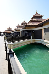 The luxury villas in Thai style hotel on Palm Jumeirah man-made