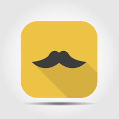 mustache flat icon with long shadow