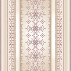 Vector line art seamless border for design template.