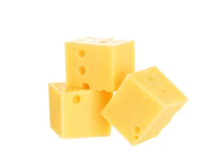 Fototapeten Pieces of cheese isolated on white © xamtiw