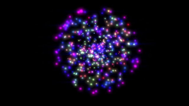 Feed bright multi-colored sparkling stars animation with alpha channel loop.