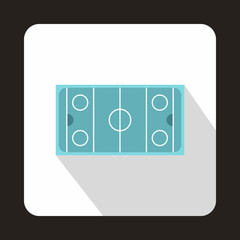 Hockey pitch icon in flat style with long shadow. Championship symbol vector illustration
