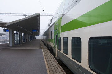 Fototapeta na wymiar Kouvola, Finland 31 March 2016 - Kouvola railway station.