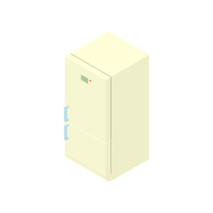 White refrigerator icon in cartoon style on a white background vector illustration