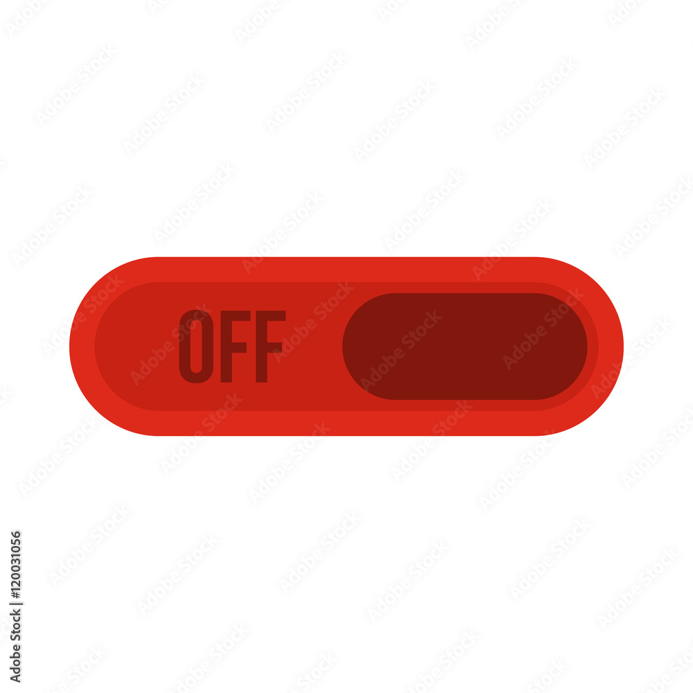 Poster off button icon in flat style isolated on white background. click and choice symbol vector illustrat