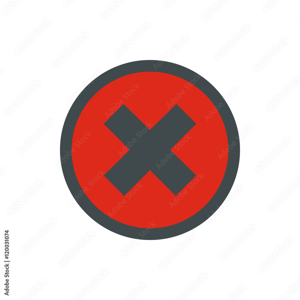Aufkleber sign of cross in circle icon in flat style isolated on white background. click and choice symbol vec