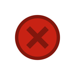 Sign selection cross in circle icon in flat style isolated on white background. Click and choice symbol vector illustration