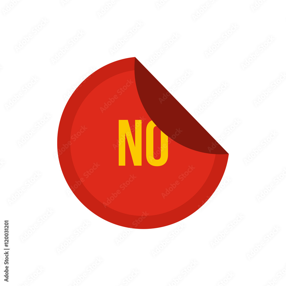 Poster red button no icon in flat style isolated on white background. click and choice symbol vector illust