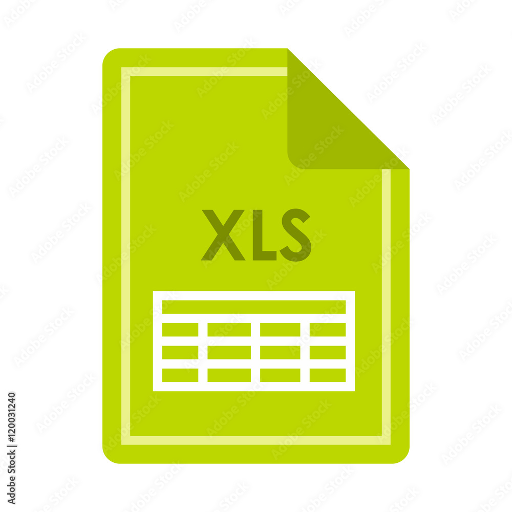 Poster file xls icon in flat style isolated on white background. document type symbol vector illustration