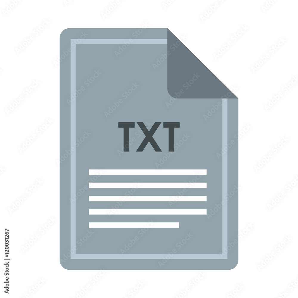 Poster file txt icon in flat style isolated on white background. document type symbol vector illustration