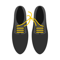Tied laces on shoes icon in flat style isolated on white background. Joke symbol vector illustration