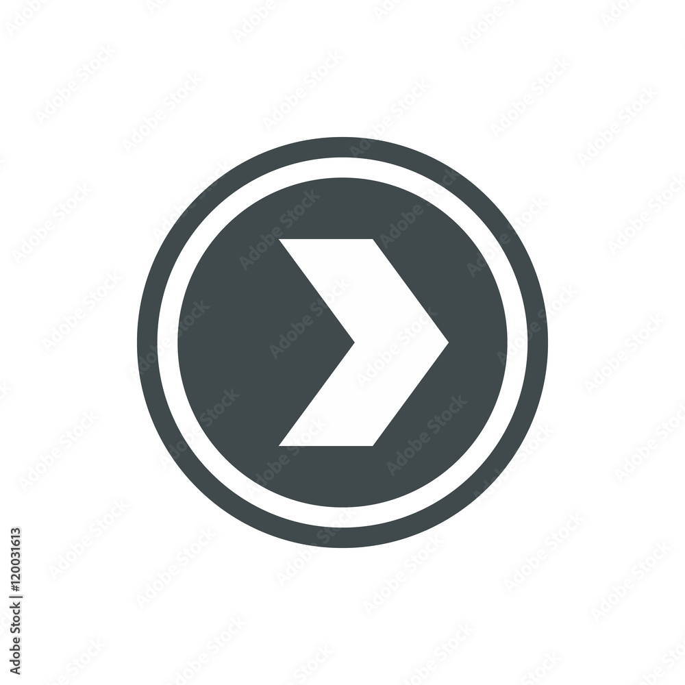 Poster arrow to right in circle icon in flat style isolated on white background. pointer symbol vector illu
