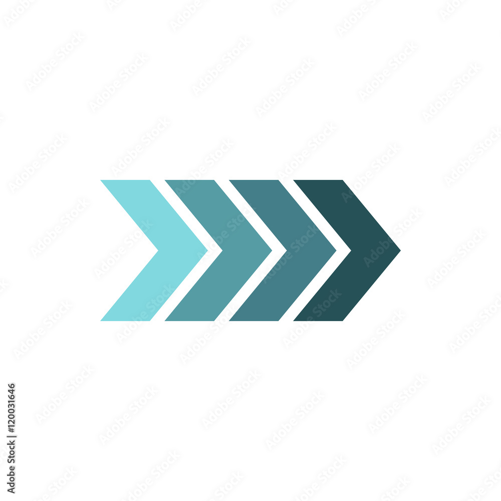 Poster striped arrow icon in flat style isolated on white background. pointer symbol vector illustration