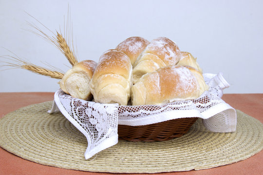 Some fresh bread on the table.