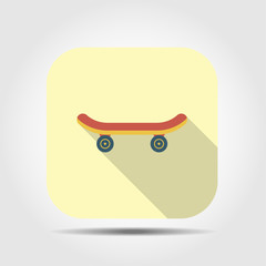 skateboard flat icon with long shadow